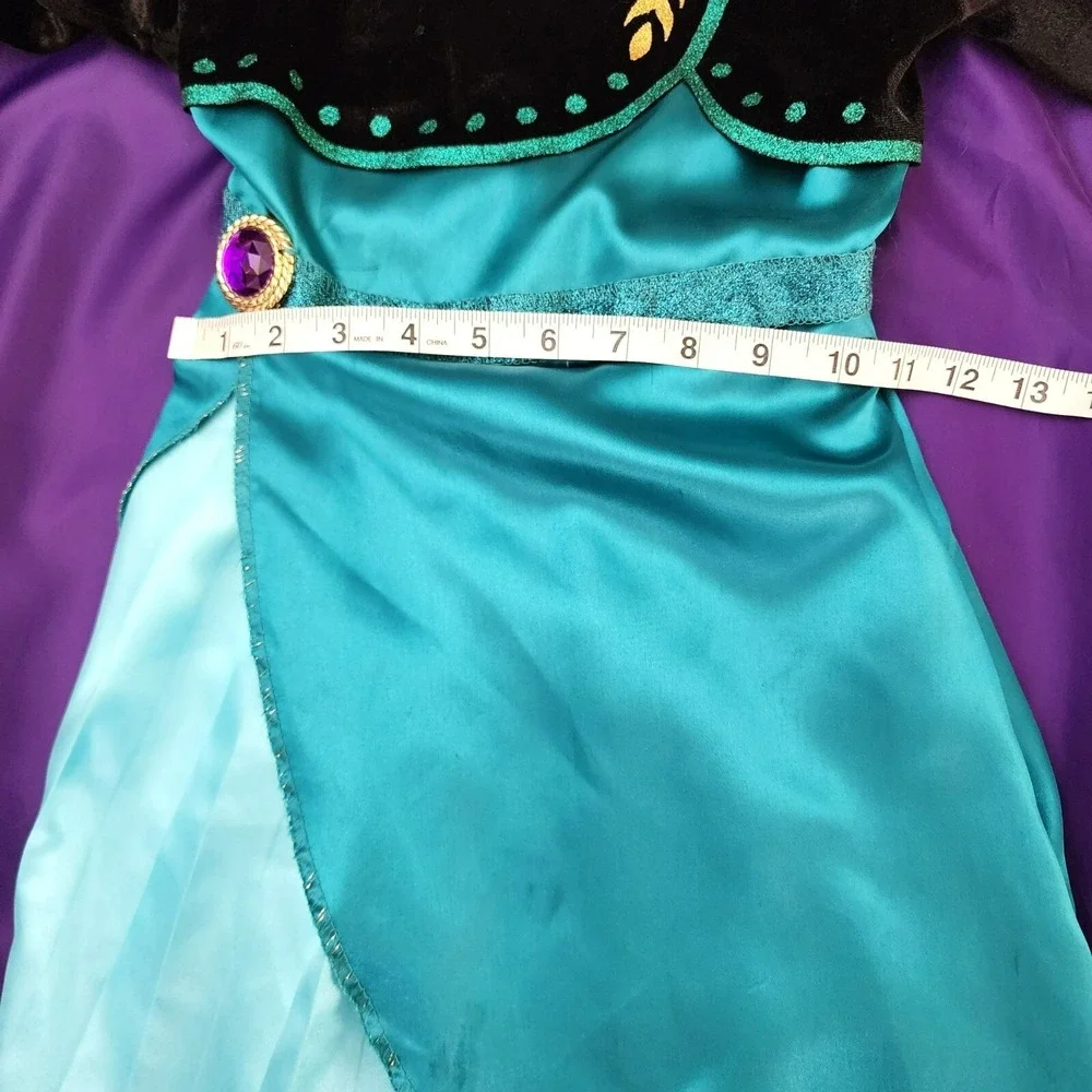Frozen 2 Disney ANNA 2 pc Costume Dress & Cape Size 4-6X Pretend Play Halloween